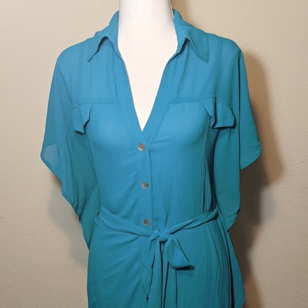 Love 21 teal dress with tie